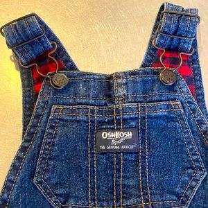 Vintage Osh Kosh Overalls with red flannel lining